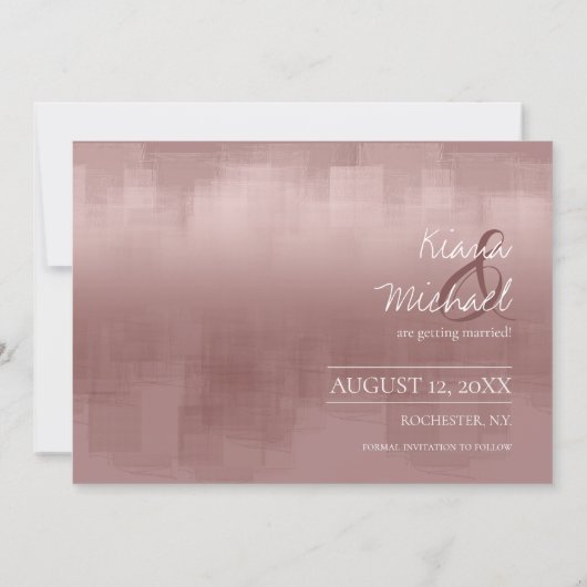 Waterverf Reflections Wedding Cinnamon Roos ID774 Save The Date (Achterkant)