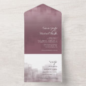 Waterverf Reflections Wedding Mauve ID774 All In One Uitnodiging (Binnen)