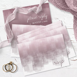 Waterverf Reflections Wedding Mauve ID774 RSVP Kaartje