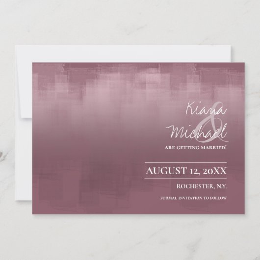 Waterverf Reflections Wedding Mauve ID774 Save The Date (Achterkant)