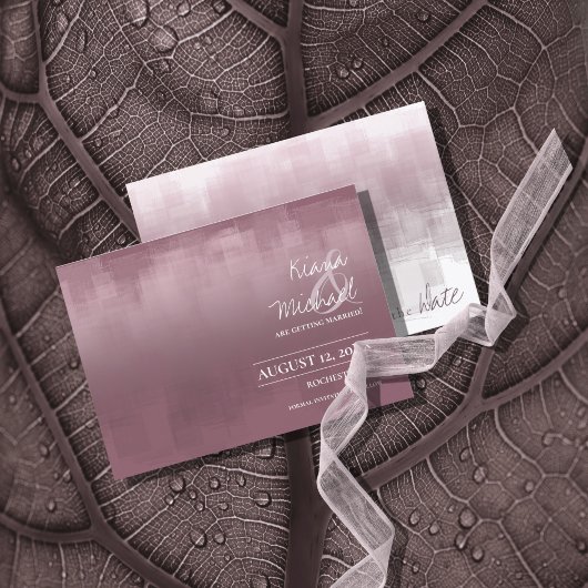 Waterverf Reflections Wedding Mauve ID774 Save The Date