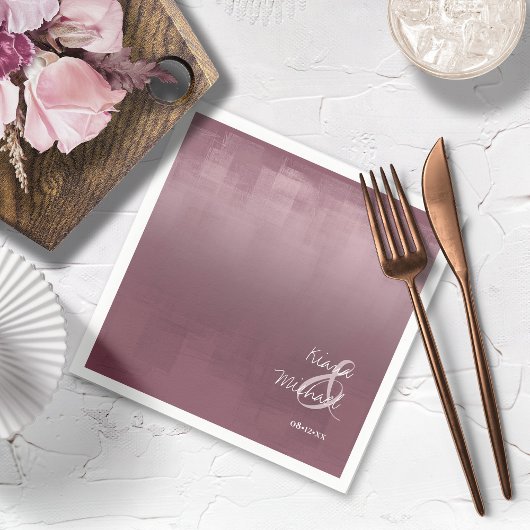 Waterverf Reflections Wedding Mauve ID774 Servet