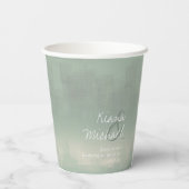 Waterverf Reflections Wedding Sage ID774 Papieren Bekers (Achterkant)