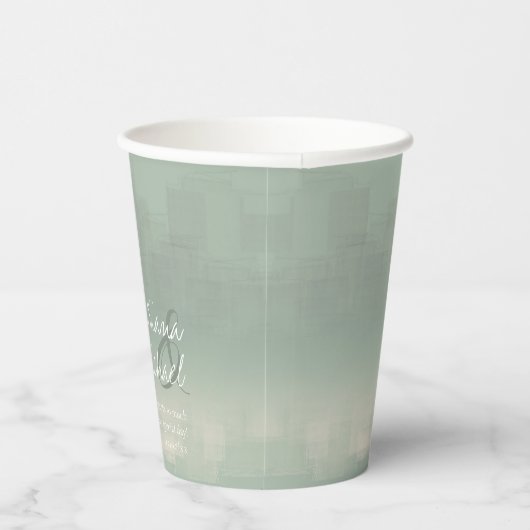 Waterverf Reflections Wedding Sage ID774 Papieren Bekers (Rechts)