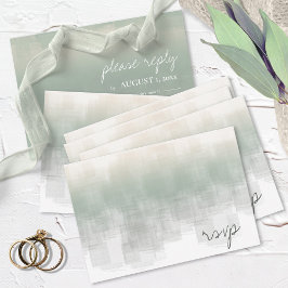 Waterverf Reflections Wedding Sage ID774 RSVP Kaartje