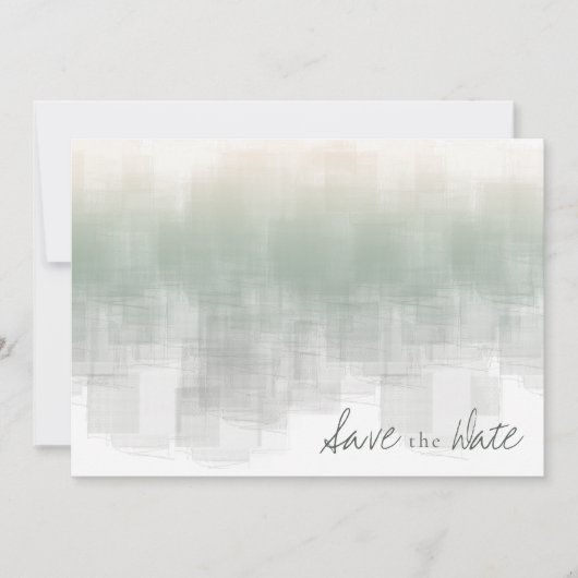 Waterverf Reflections Wedding Sage ID774 Save The Date (Voorkant)