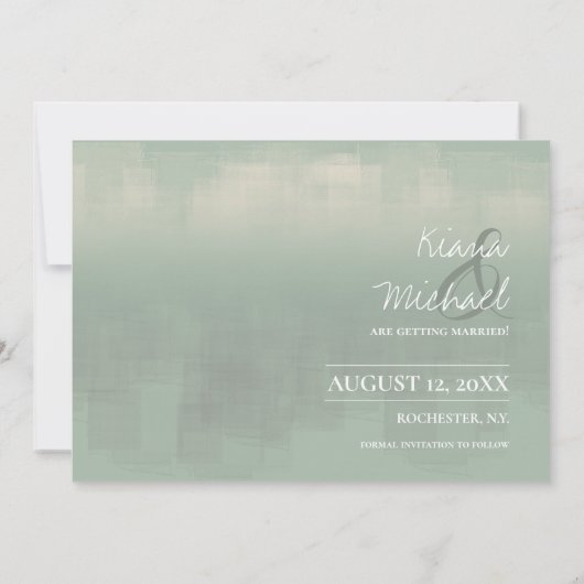Waterverf Reflections Wedding Sage ID774 Save The Date (Achterkant)
