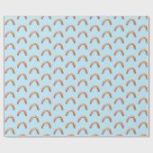 Waterverf regenbogen blauw verpakkingspapier cadeaupapier (Vlak)