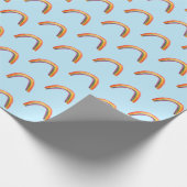 Waterverf regenbogen blauw verpakkingspapier cadeaupapier (Hoek)