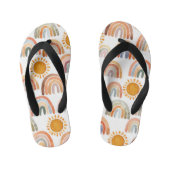 Waterverf regenbogen en Sun Earthy Tone Kinder Teenslippers (Voetbed)
