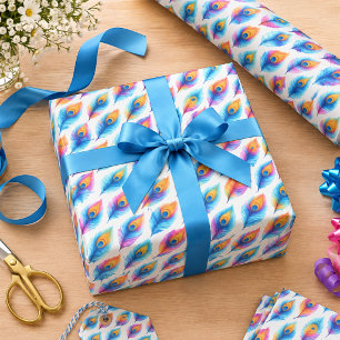 Waterverf Regenboog 1e Verjaardag Kleurrijke Bab Cadeaupapier