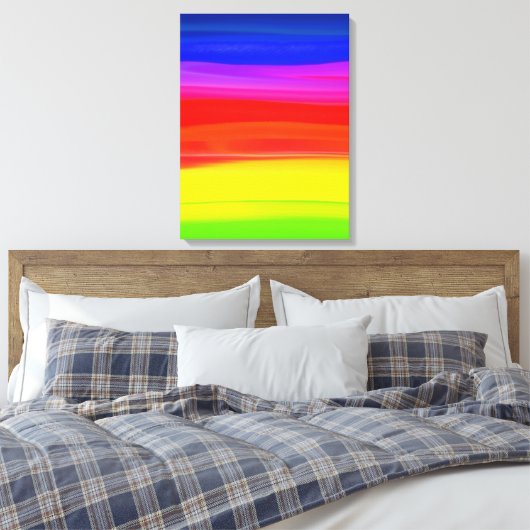 waterverf regenboog abstract canvas afdruk (Insitu (Slaapkamer))