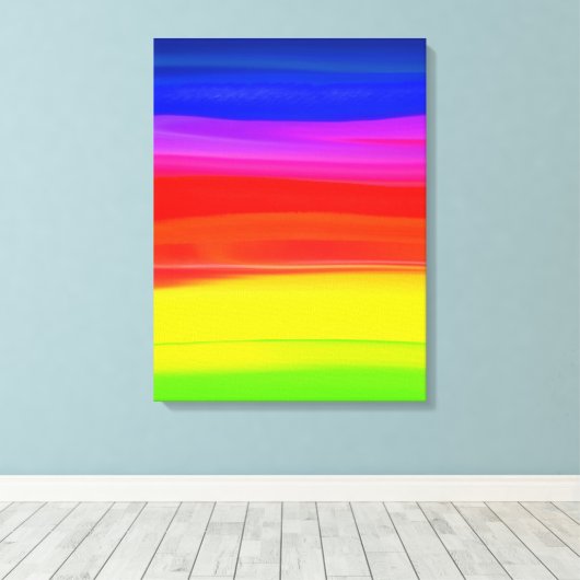 waterverf regenboog abstract canvas afdruk (Insitu (Houten vloer))