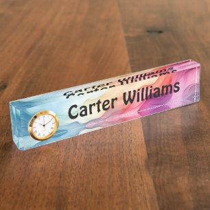 Waterverf regenboog Abstract met naam Naambordje