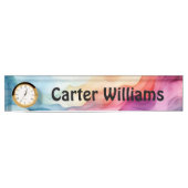 Waterverf regenboog Abstract met naam Naambordje (Voorkant)