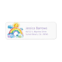 Waterverf Regenboog Baby Meisje Shower Retouradres
