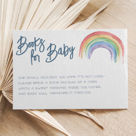 Waterverf Regenboog Baby shower Boek Aanvraag Informatiekaartje