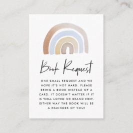 Waterverf Regenboog Baby shower Boek Aanvraag Informatiekaartje