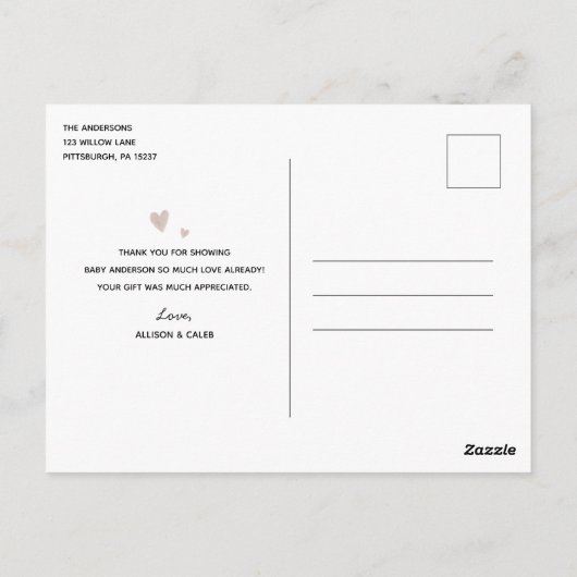 Waterverf regenboog Baby shower dank u Briefkaart (Achterkant)