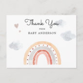 Waterverf regenboog Baby shower dank u Briefkaart (Voorkant)