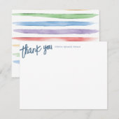 Waterverf Regenboog Baby shower Dank u kaarten (Voorkant / Achterkant)