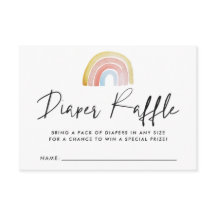 Waterverf Regenboog Baby Shower Luier Raffle Kaart