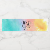 Waterverf regenboog baby showers flesetiket waterfles etiket (Enkel label)