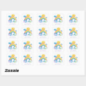 Waterverf Regenboog Baby Sprinkle Vierkante Sticker (Vel)