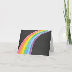 Waterverf regenboog bedankkaart