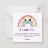 waterverf regenboog bedankt voor je meisje op de e notitiekaartje (Voorkant)