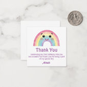 waterverf regenboog bedankt voor je meisje op de e notitiekaartje (Voorkant / Achterkant in situ)