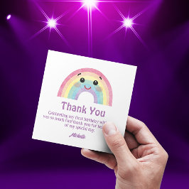 waterverf regenboog bedankt voor je meisje op de e notitiekaartje