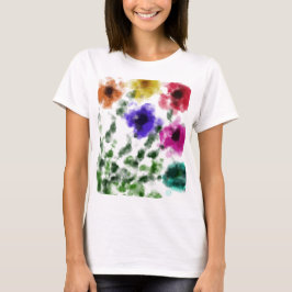 Waterverf Regenboog Bloemendesshirt voor Vrouwen T-shirt