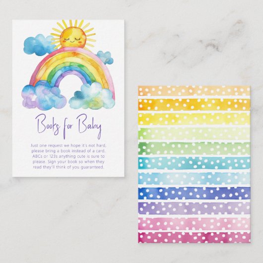 Waterverf Regenboog Boeken voor Baby Informatiekaartje (Voorkant / Achterkant)