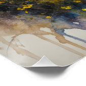 Waterverf regenboog boven wilde bloemenweide perfect poster (Hoek)