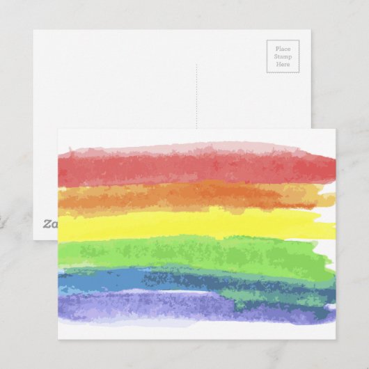 Waterverf regenboog briefkaart (Voorkant / Achterkant)