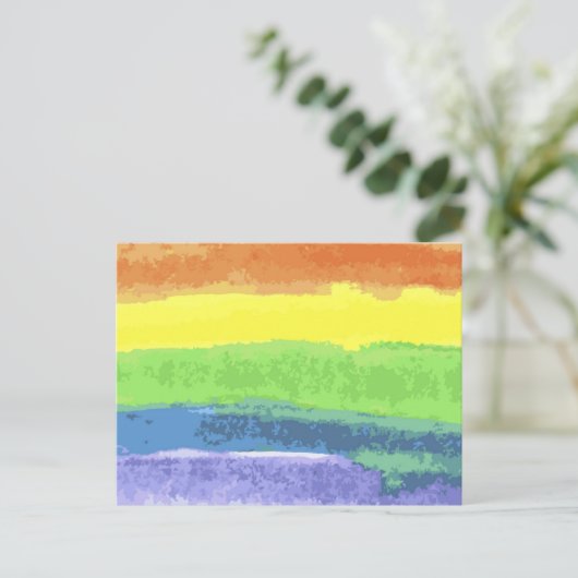 Waterverf regenboog briefkaart (Staand voorkant)