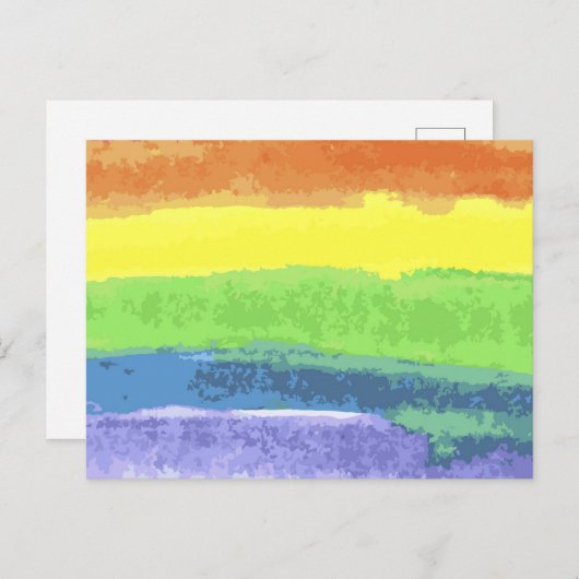 Waterverf regenboog briefkaart (Voorkant / Achterkant)