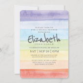 Waterverf Regenboog Bruiloft Feest Kaart (Voorkant)