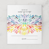 Waterverf regenboog bruiloft plaatskaartje (Buitenkant ongevouwen)