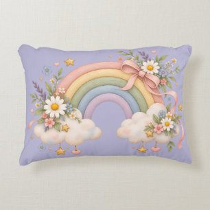 Waterverf Regenboog Cadeau – Charmante Wolk Accent Kussen