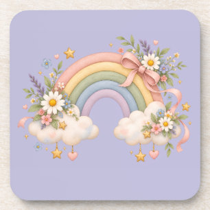 Waterverf Regenboog Cadeau – Charmante Wolk Bier Onderzetter