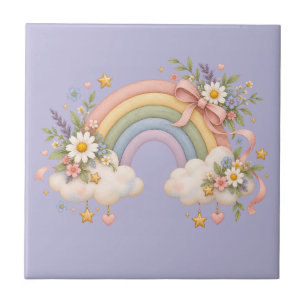 Waterverf Regenboog Cadeau – Charmante Wolk Tegeltje