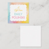 Waterverf regenboog cadeau van meisjes bijlage notitiekaartje (Voorkant / Achterkant)