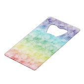 Waterverf Regenboog Creditkaart Flessenopener (Voorkant Gekanteld)