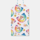 Waterverf regenboog dank u verjaardagscadeau Label Cadeaulabel (Achterkant)