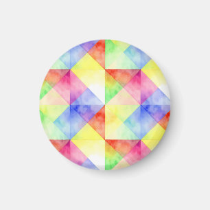 Waterverf Regenboog Diamant Dekbed Patroon Magneet