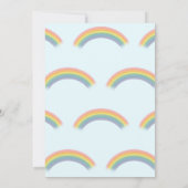 Waterverf Regenboog Eenhoorn Blauw Verjaardagsfees Kaart (Achterkant)