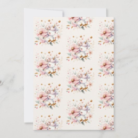 Waterverf Regenboog Eenhoorn Uitnodiging 1e Verjaa (Achterkant)