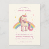 Waterverf Regenboog Eenhoorn Verjaardagsfeest Briefkaart (Voorkant)